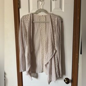 Elegant Cream Open-Front Sweater